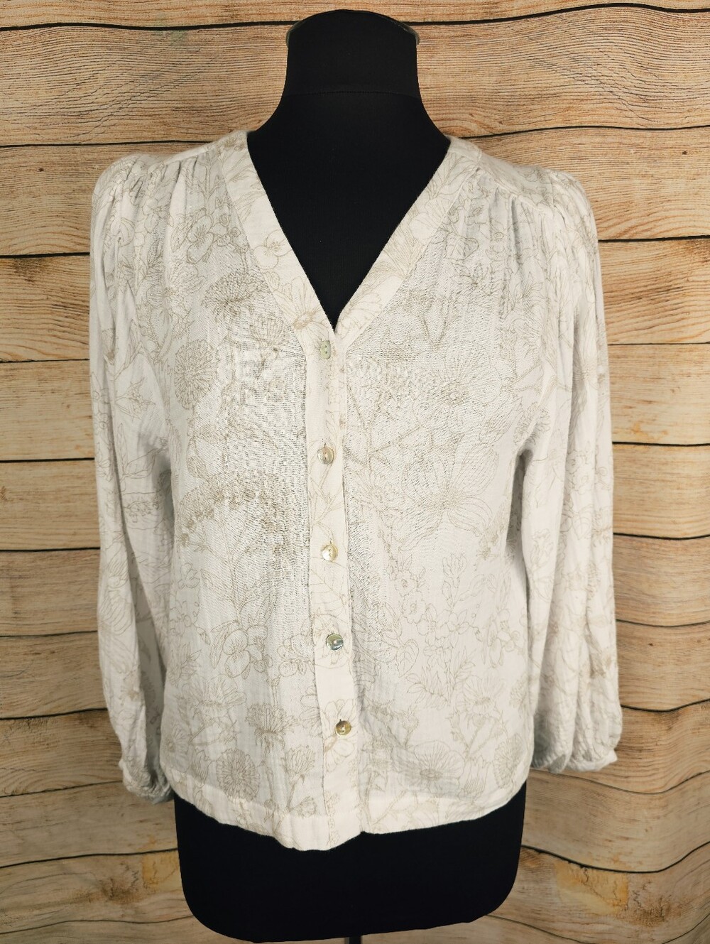 Laura Ashley NWT Floral Print Cotton Gauze  Cottagecore Blouse Size XS
